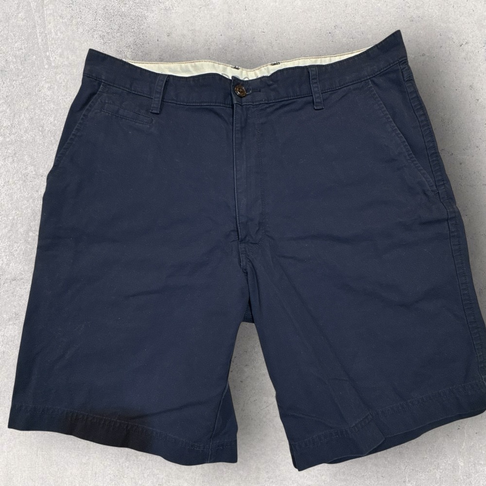 Dockers Chino Shorts Mens 36 Navy Blue Flat Front Cotton Preppy Casual